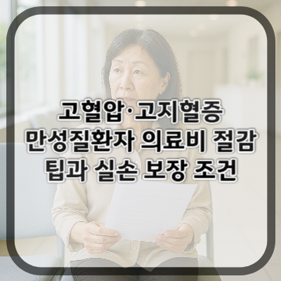 고혈압·고지혈증 만성질환자 의료비 절감 팁과 실손 보장 조건