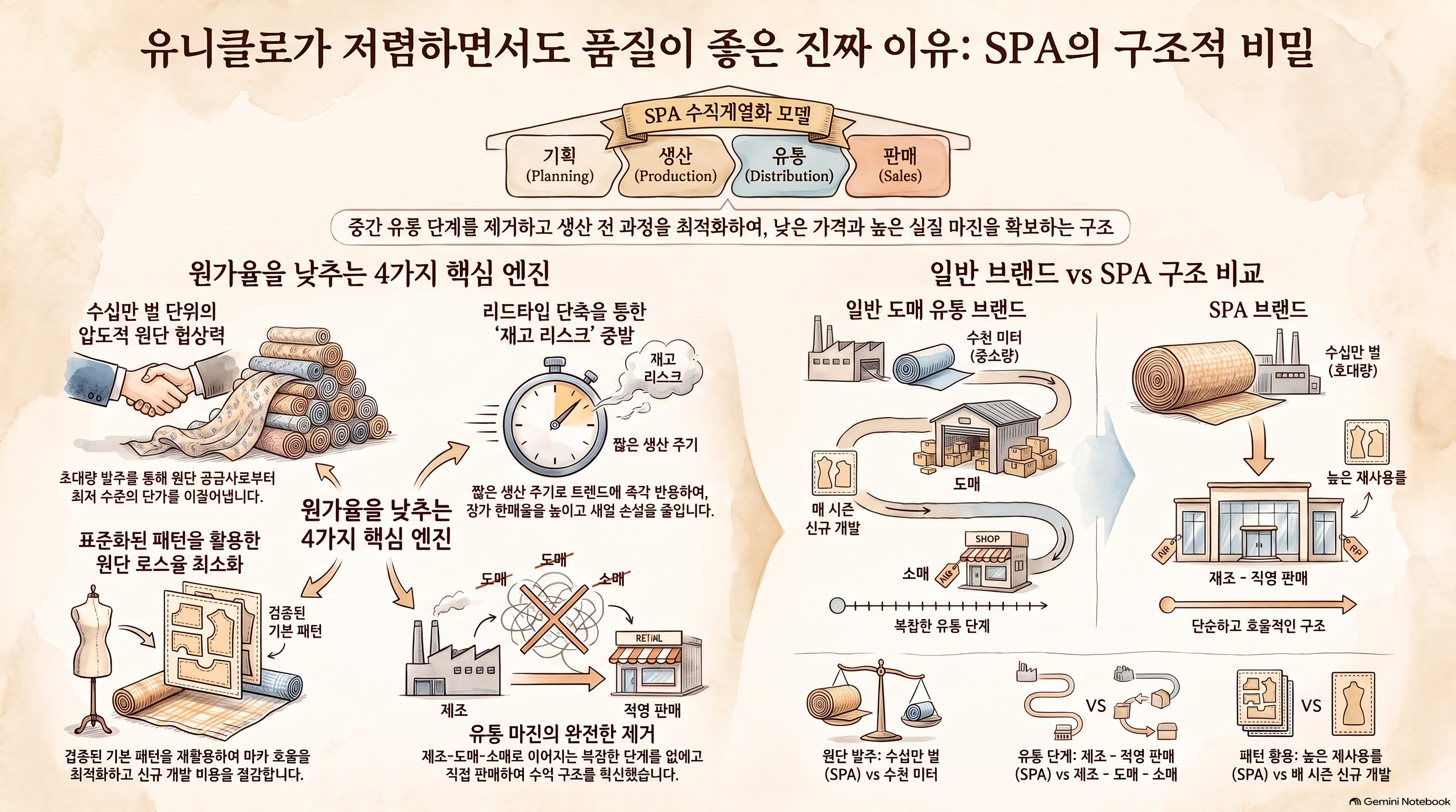 SPA브랜드 원가율