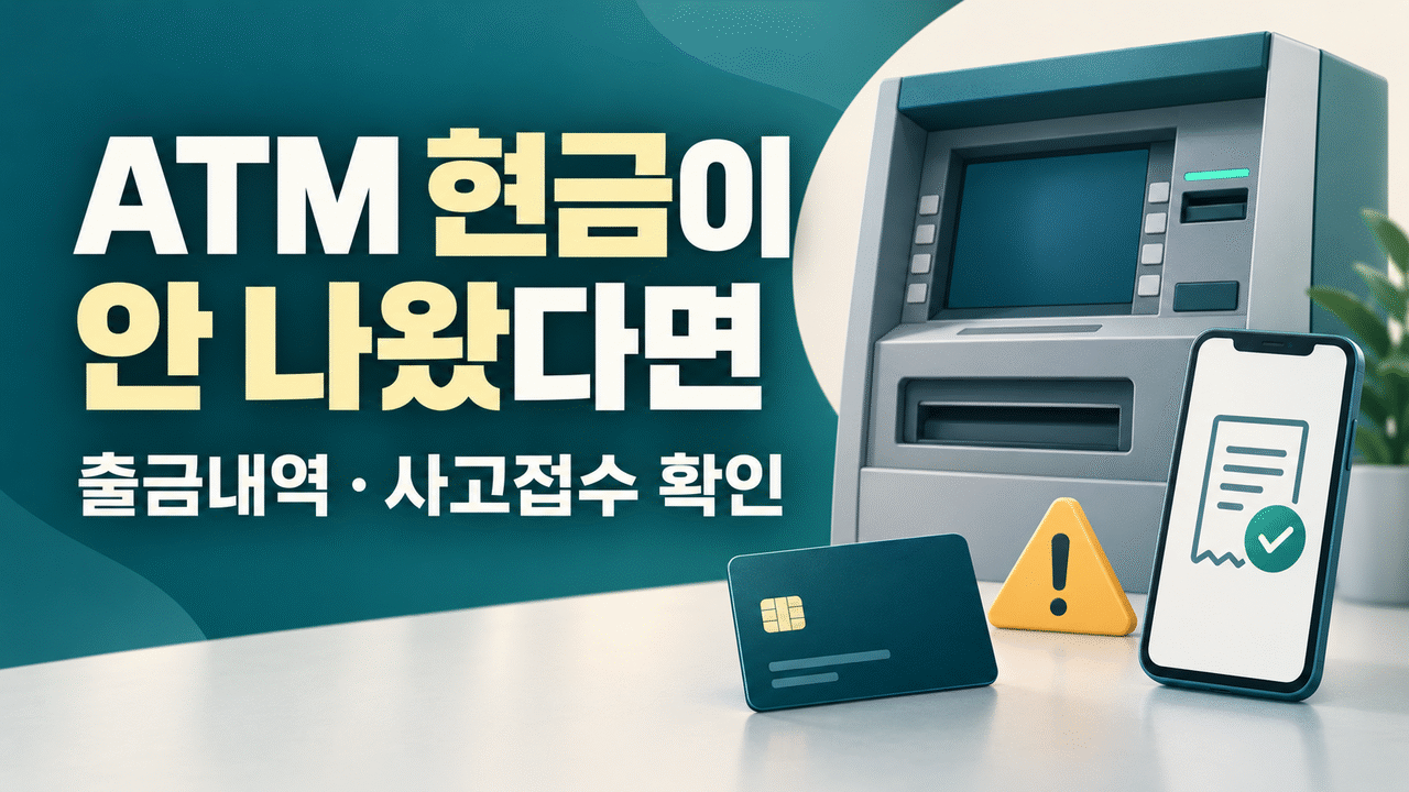 ATM 현금 안 나왔는데 출금됐을 때 ❘ 미지급 사고 접수&middot;반환 확인