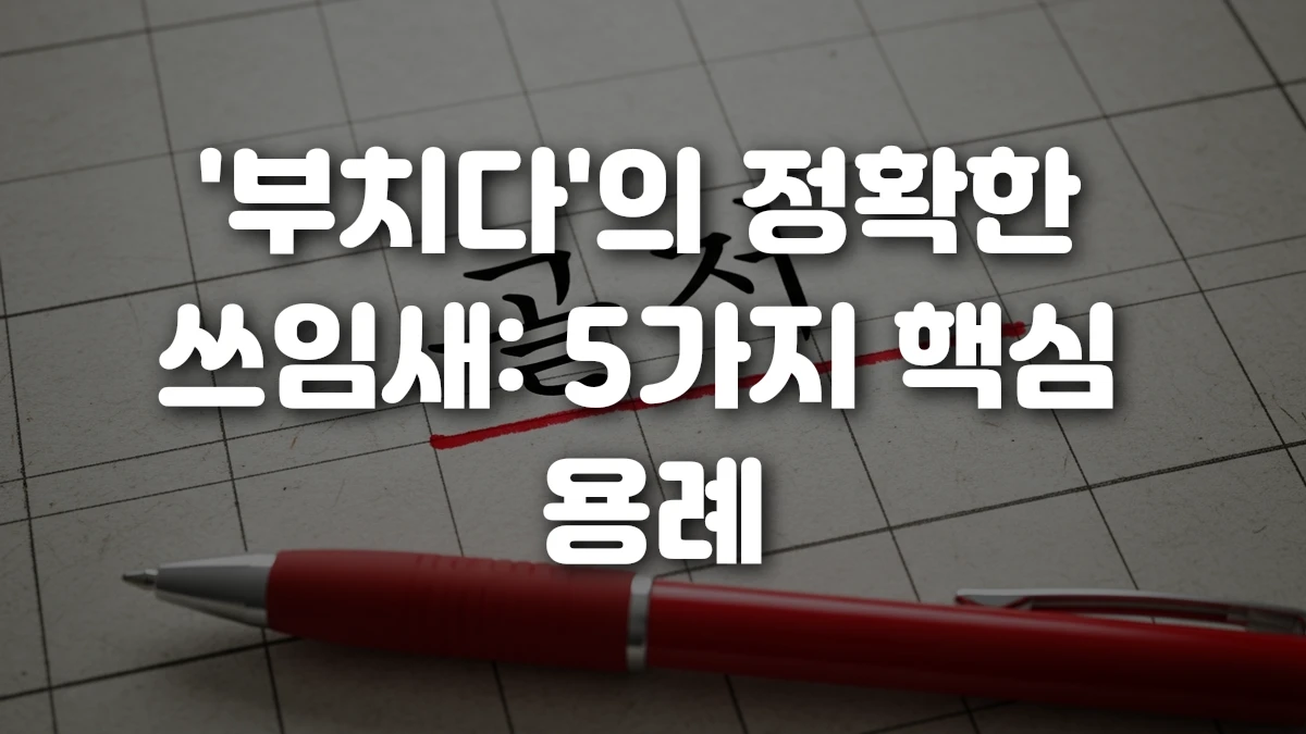 부치다 의 정확한 쓰임새 5가지 핵심 용례