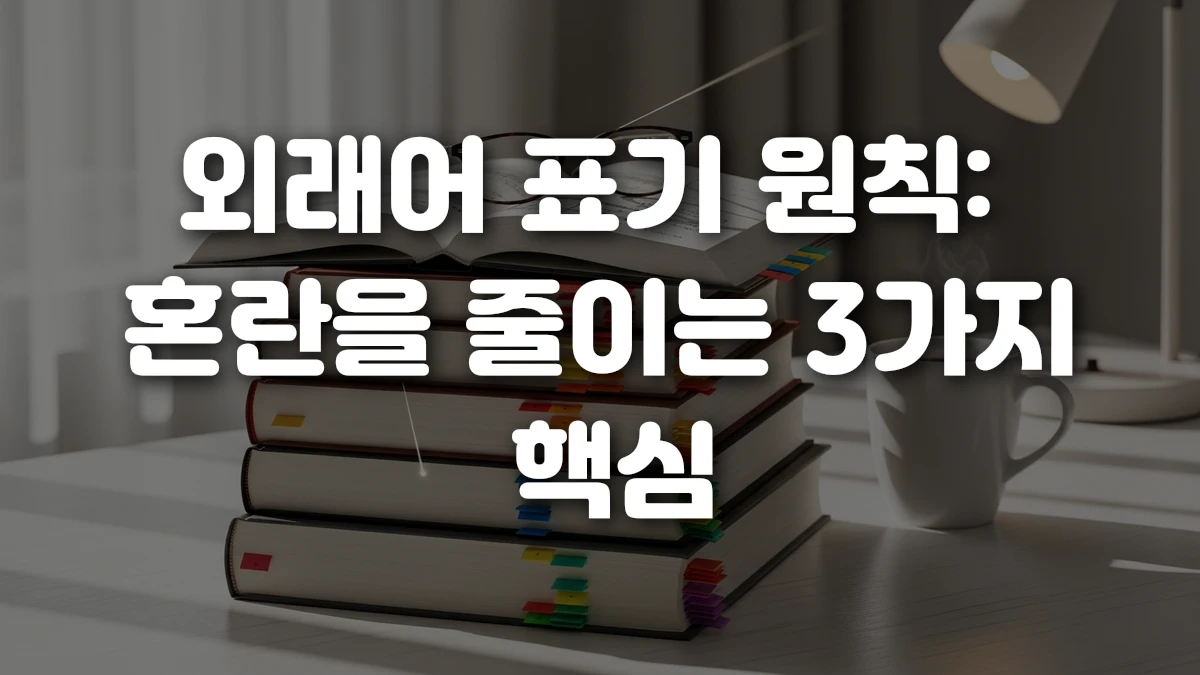 외래어 표기 원칙 혼란을 줄이는 3가지 핵심