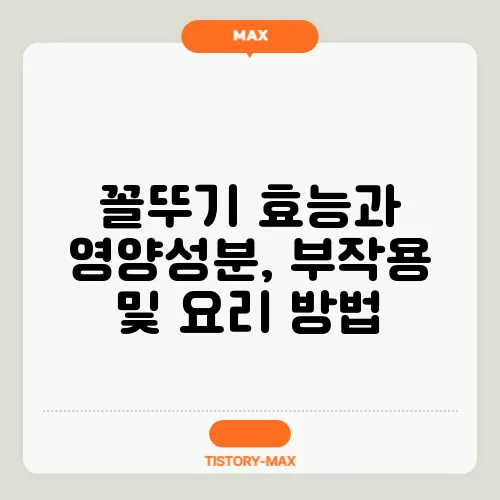 꼴뚜기 효능과 영양성분, 부작용 및 요리 방법