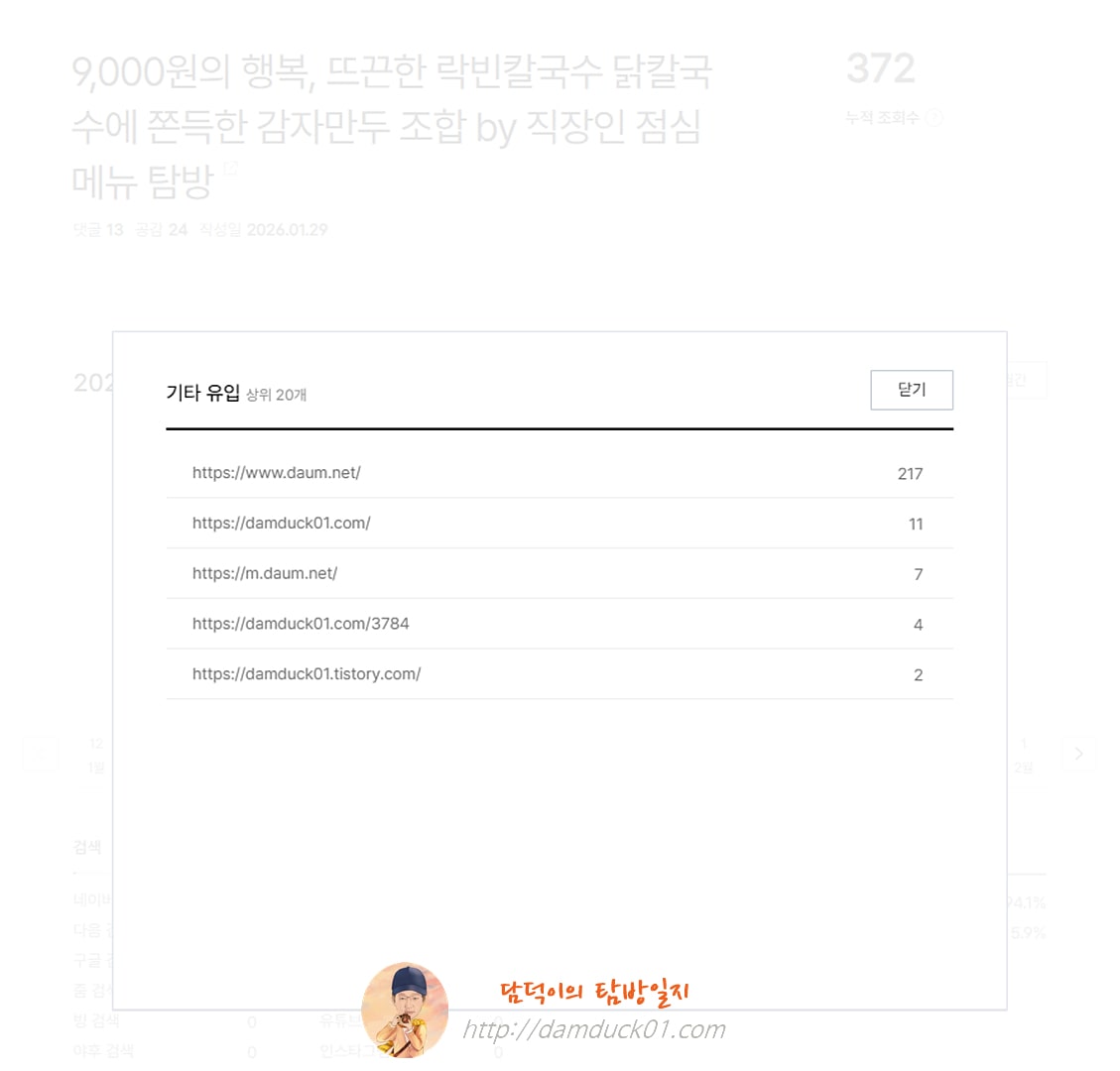 2026년 1월 29일 기타 유입