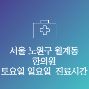 서울 노원구 월계동 한의원 주말 토요일 일요일 문여는 병원 진료시간