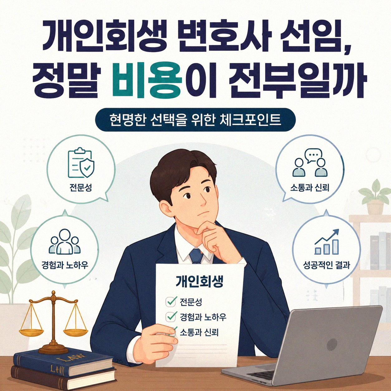 개인회생 변호사 비용, 수수료 없이 알아볼 수 있을까