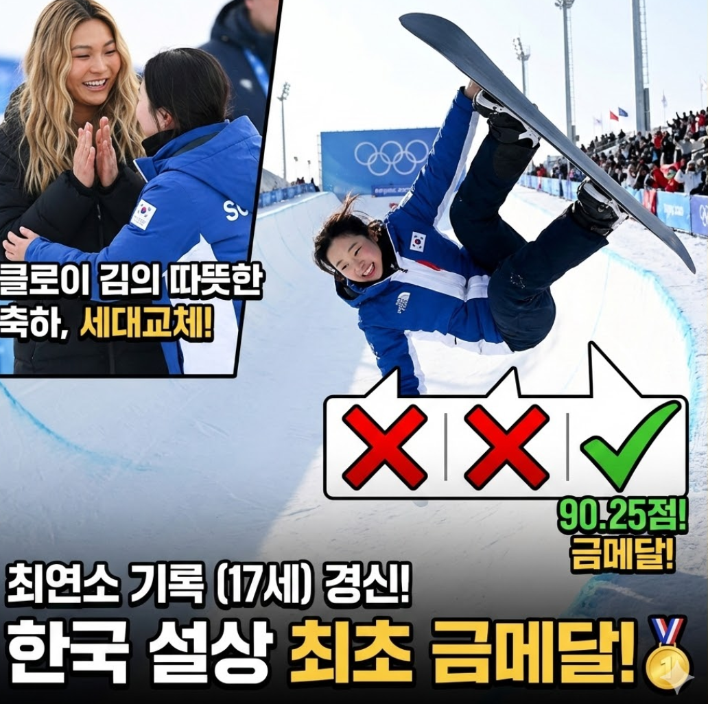 최가온 금메달 한국 설상 최초