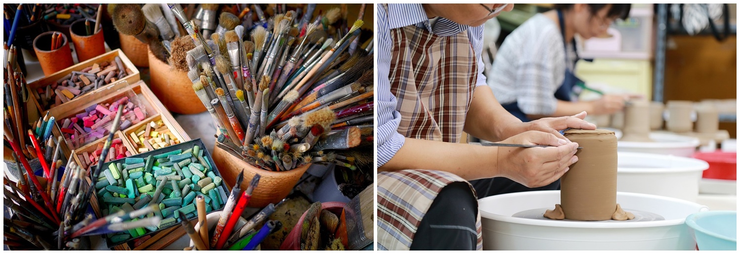 미술용품과 도예가