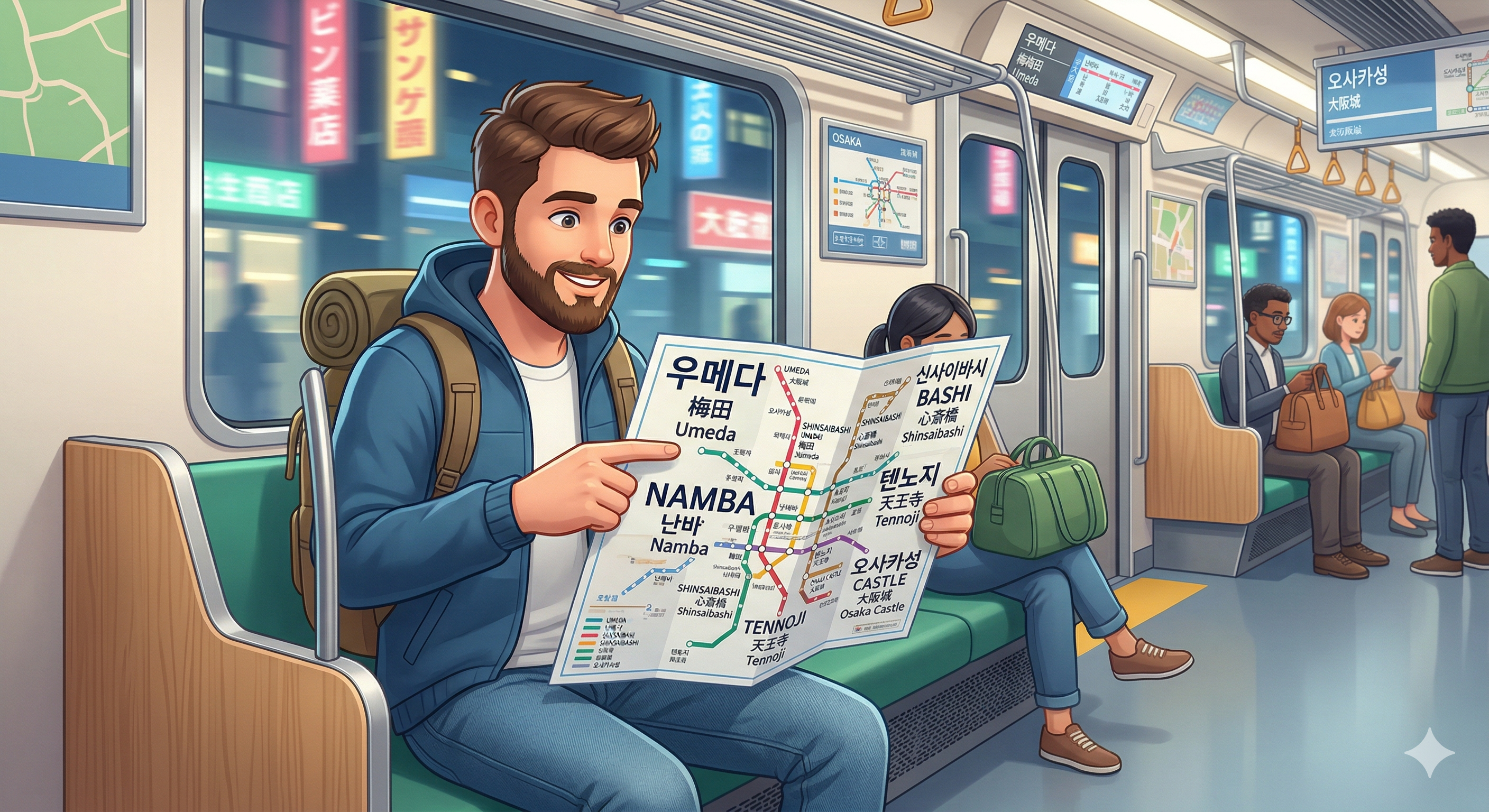 오사카 지하철 노선도 PDF 다운로드 한글 일본 여행 가이드