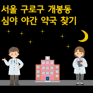 서울 구로구 개봉동 심야 야간 24시 약국 찾기