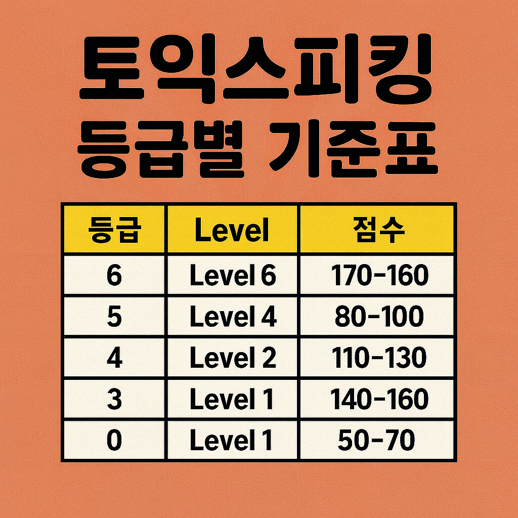 🗣 토익스피킹 등급별 기준표 총정리