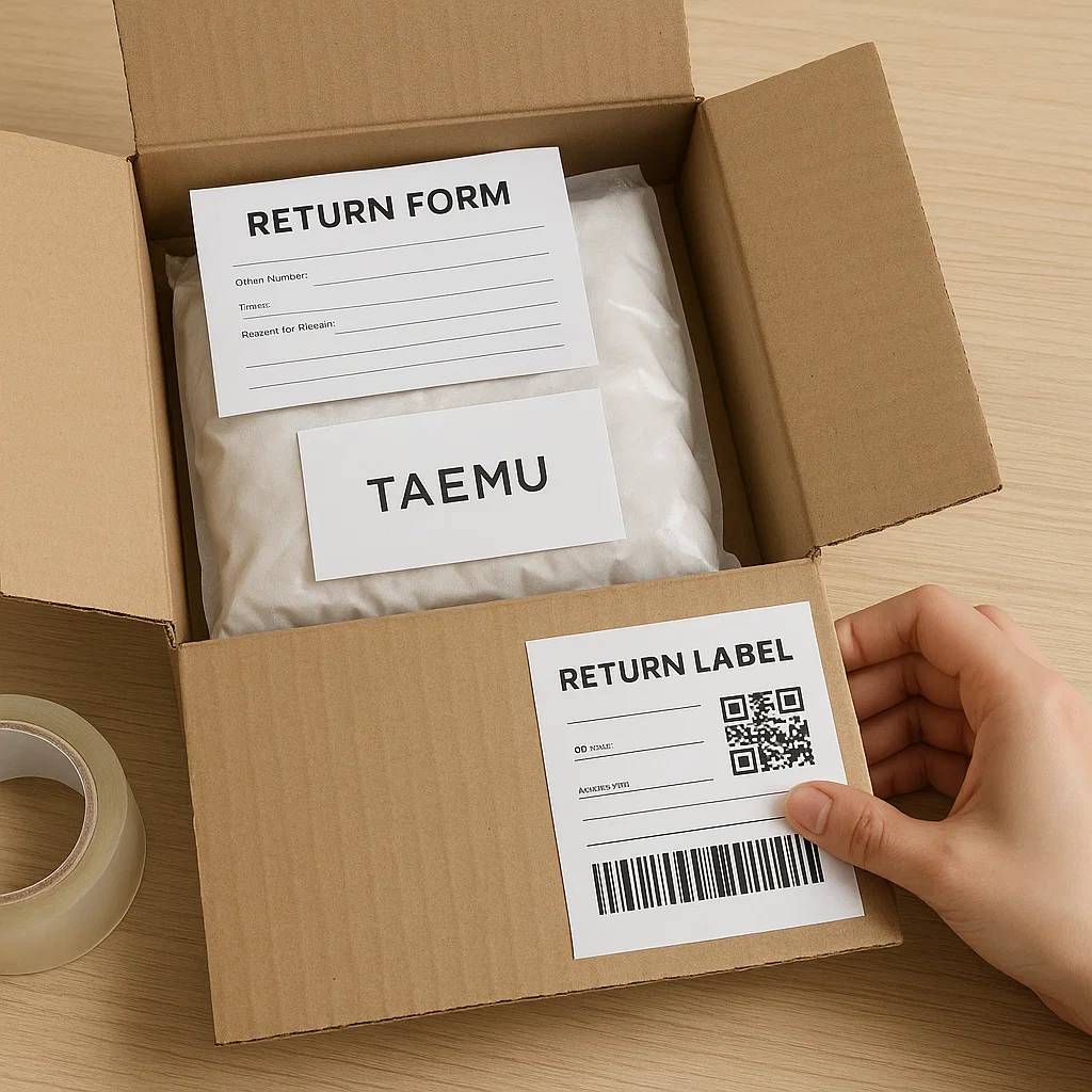 태무 반품 포장 모습