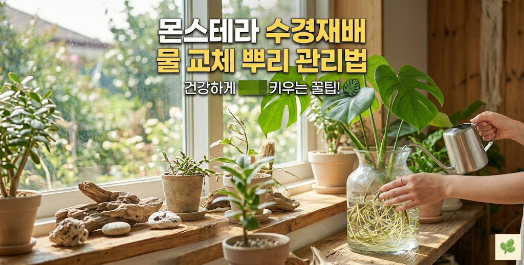 몬스테라 수경재배 물 교체 뿌리 관리법