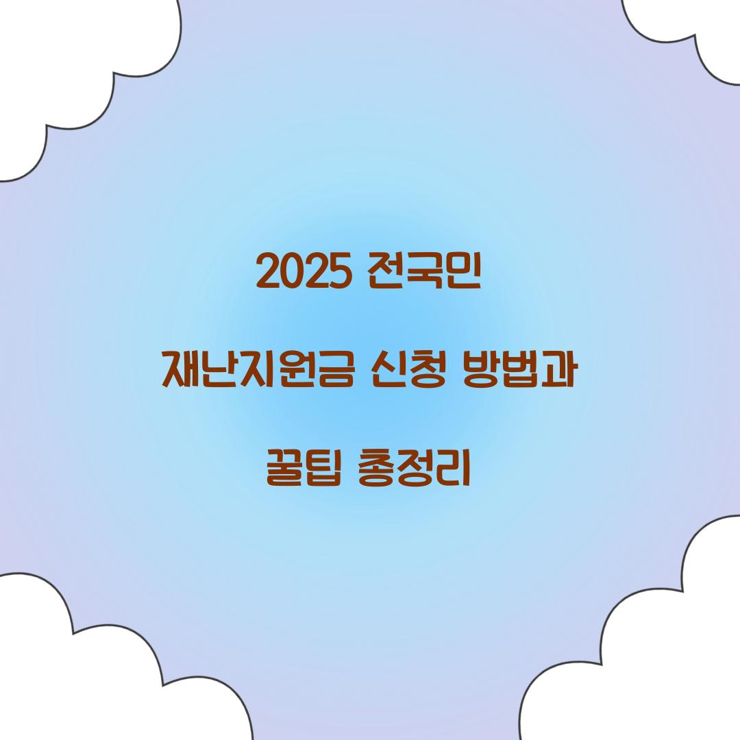2025 전국민 재난지원금 신청