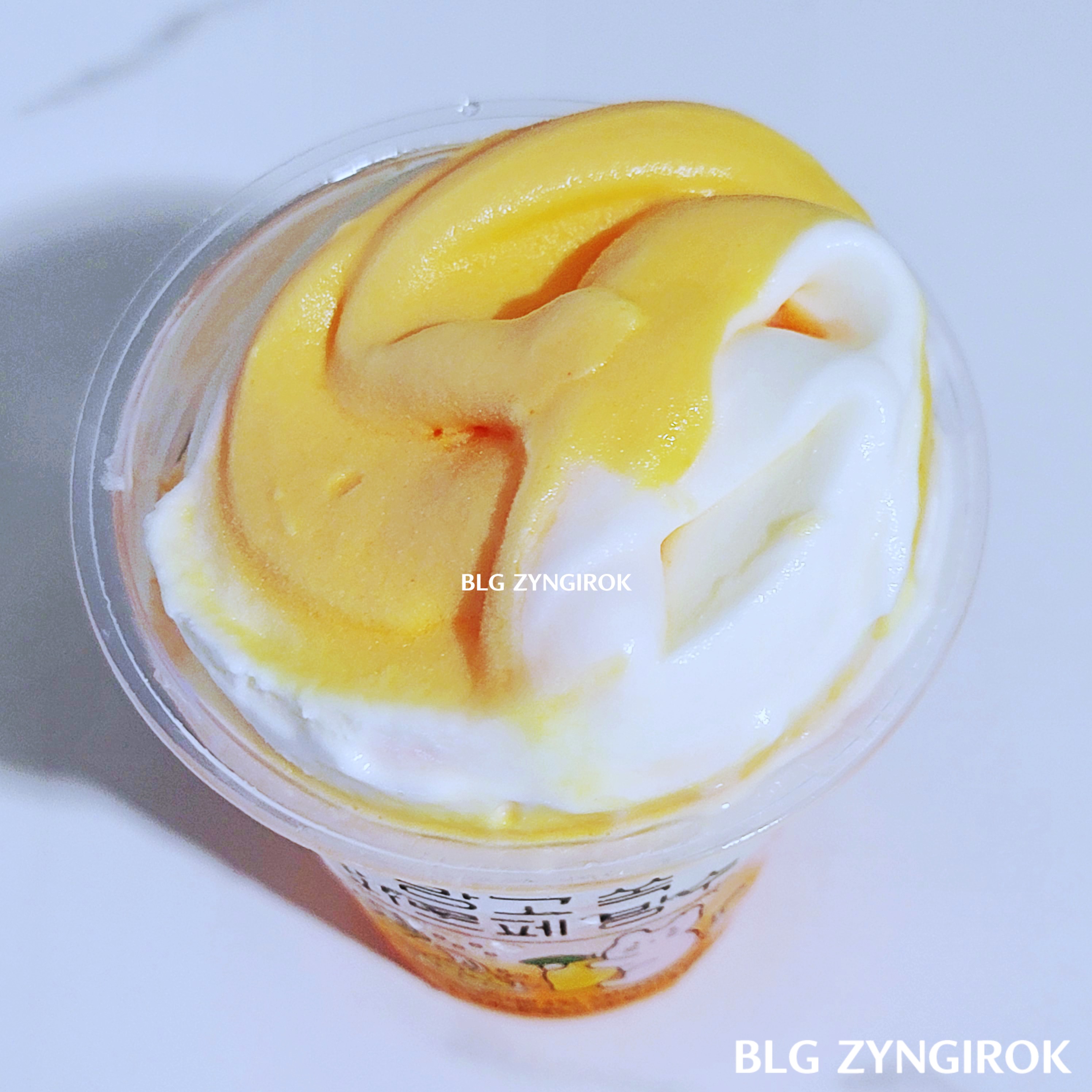망고 쏙 파르페 빙수의 모습이다.