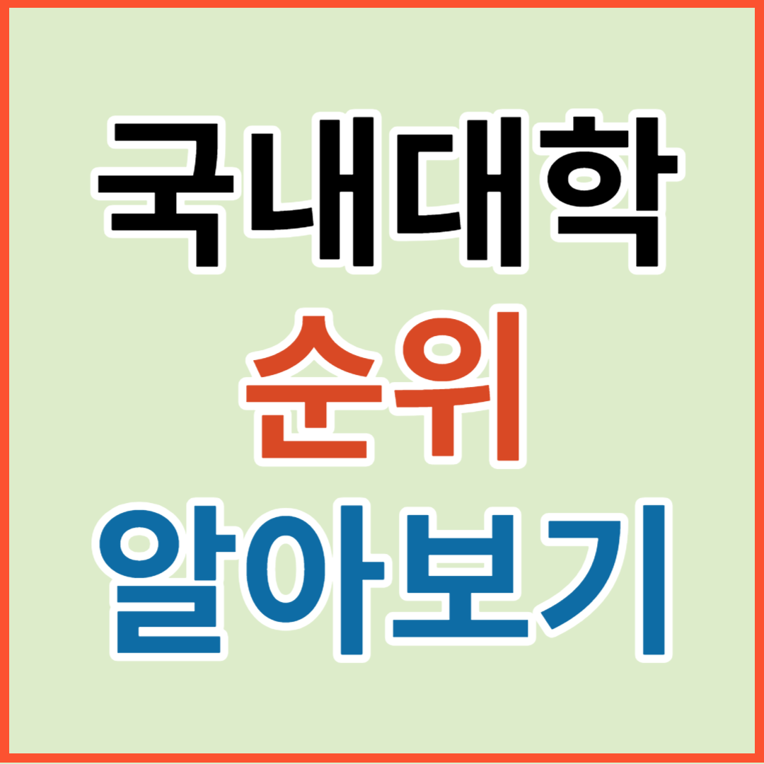 국내 대학 순위