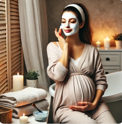 피부관리하는 임산부