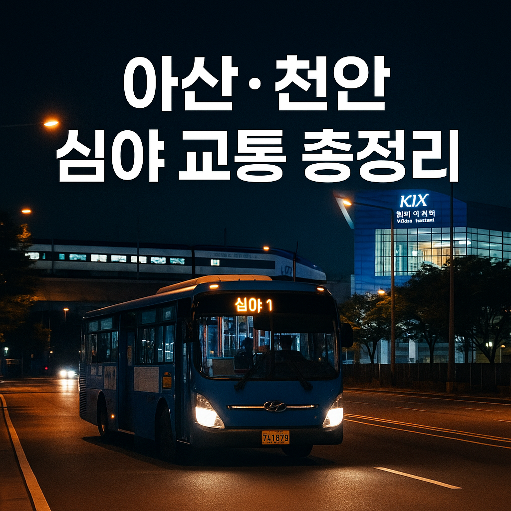 아산 천안 심야 교통 총정리 🚍 심야버스·택시·기차 시간 한눈에 (2025 최신)