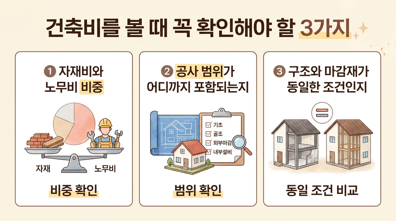 건축비 확인사항 3가지