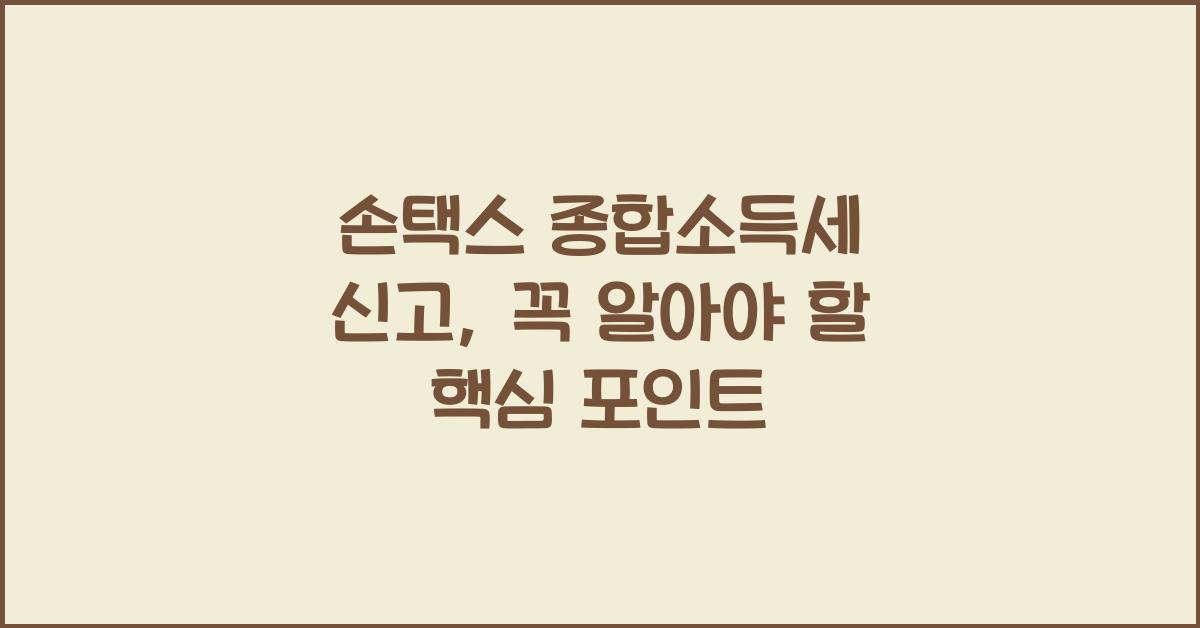 손택스 종합소득세 신고