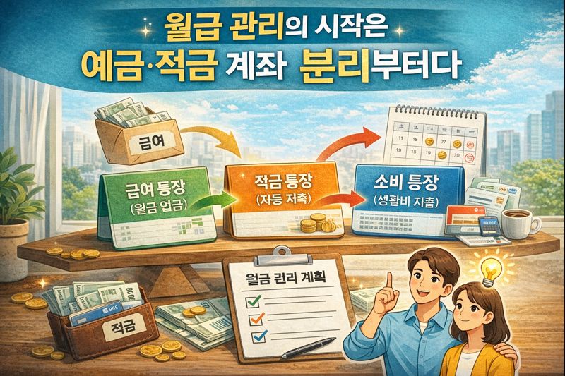월급 관리의 시작은 예금&middot;적금 계좌 분리부터다