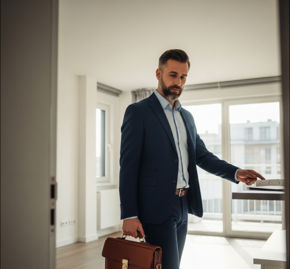 부동산 투자자가 고민하는 모습이 담긴 사진
