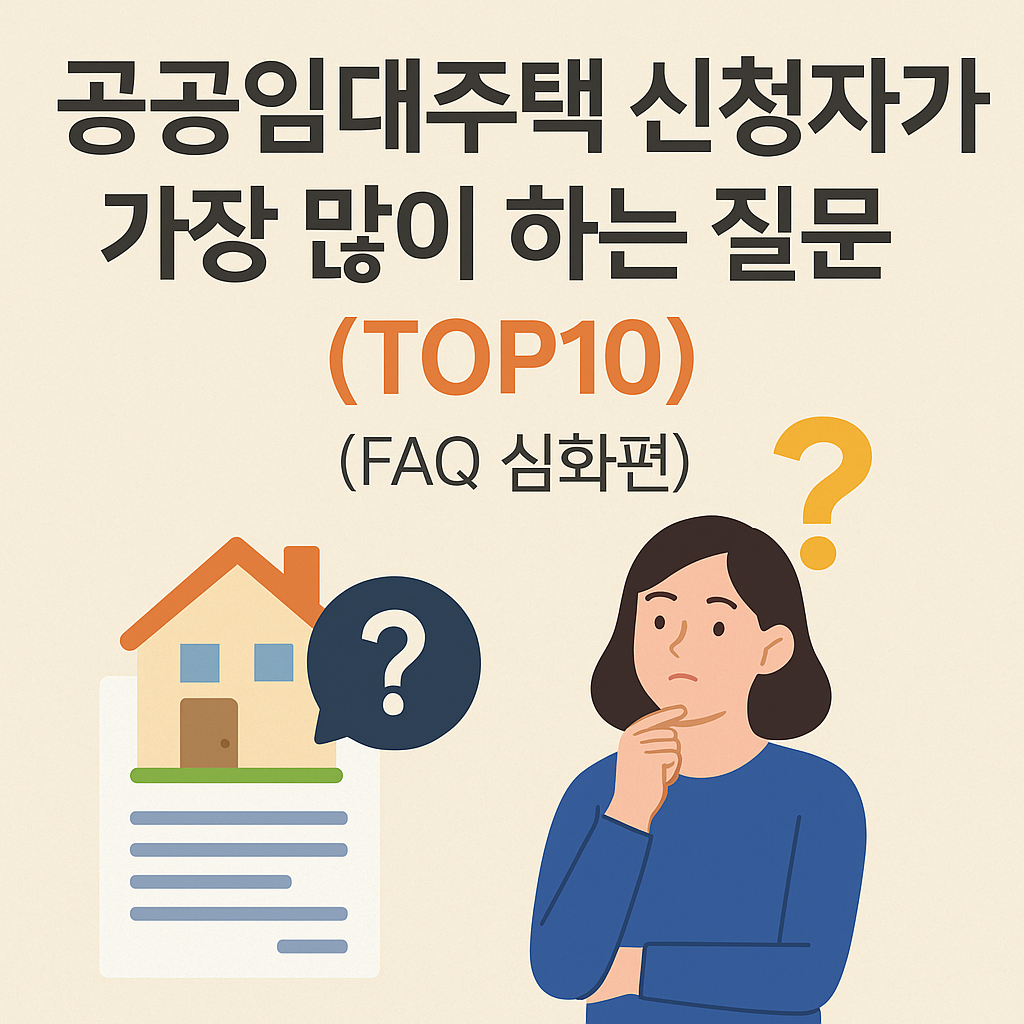 공공임대주택 신청자가 가장 많이 하는 질문 TOP10 (FAQ 심화편)