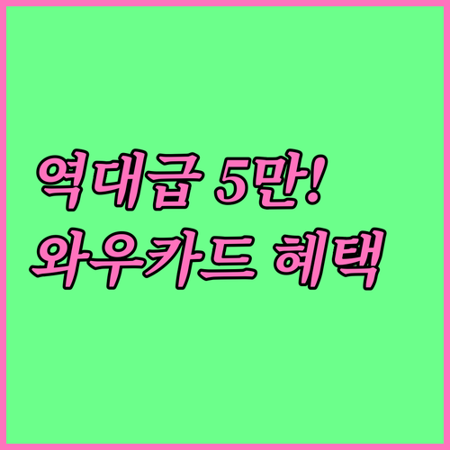 쿠팡 와우 카드 전용 혜택과 5만원 ..