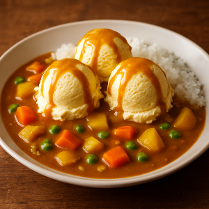 창의적인 퓨전 요리 아이스크림 카레
