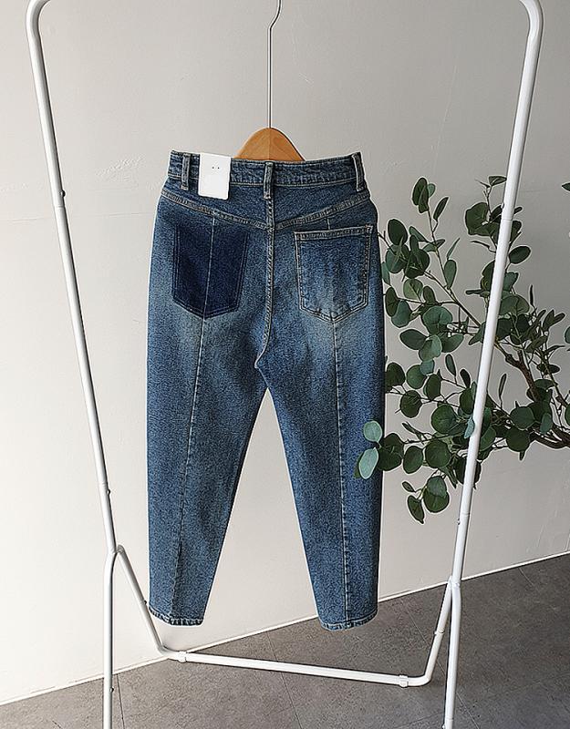 뒤태 절개 기모 배기 청바지