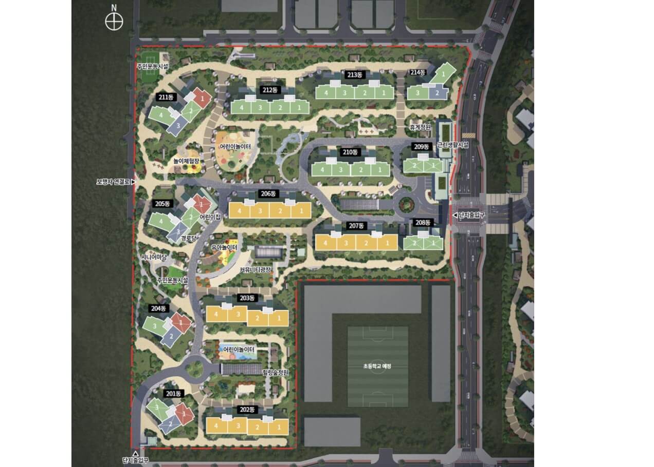 오산 세교 호반써밋 그랜빌 2차 단지배치도