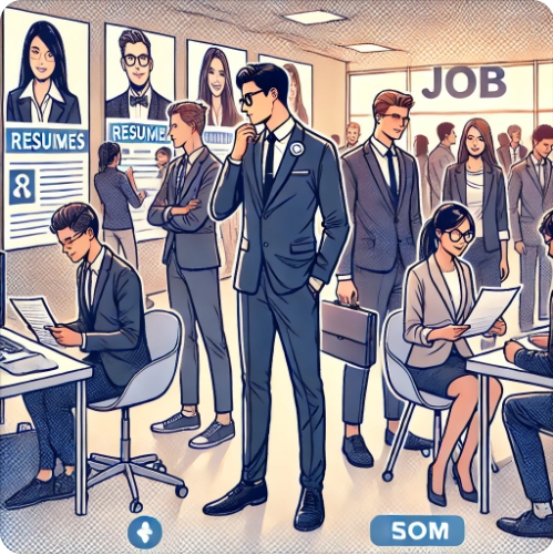 구직 활동중인 모습을 표현한 이미지