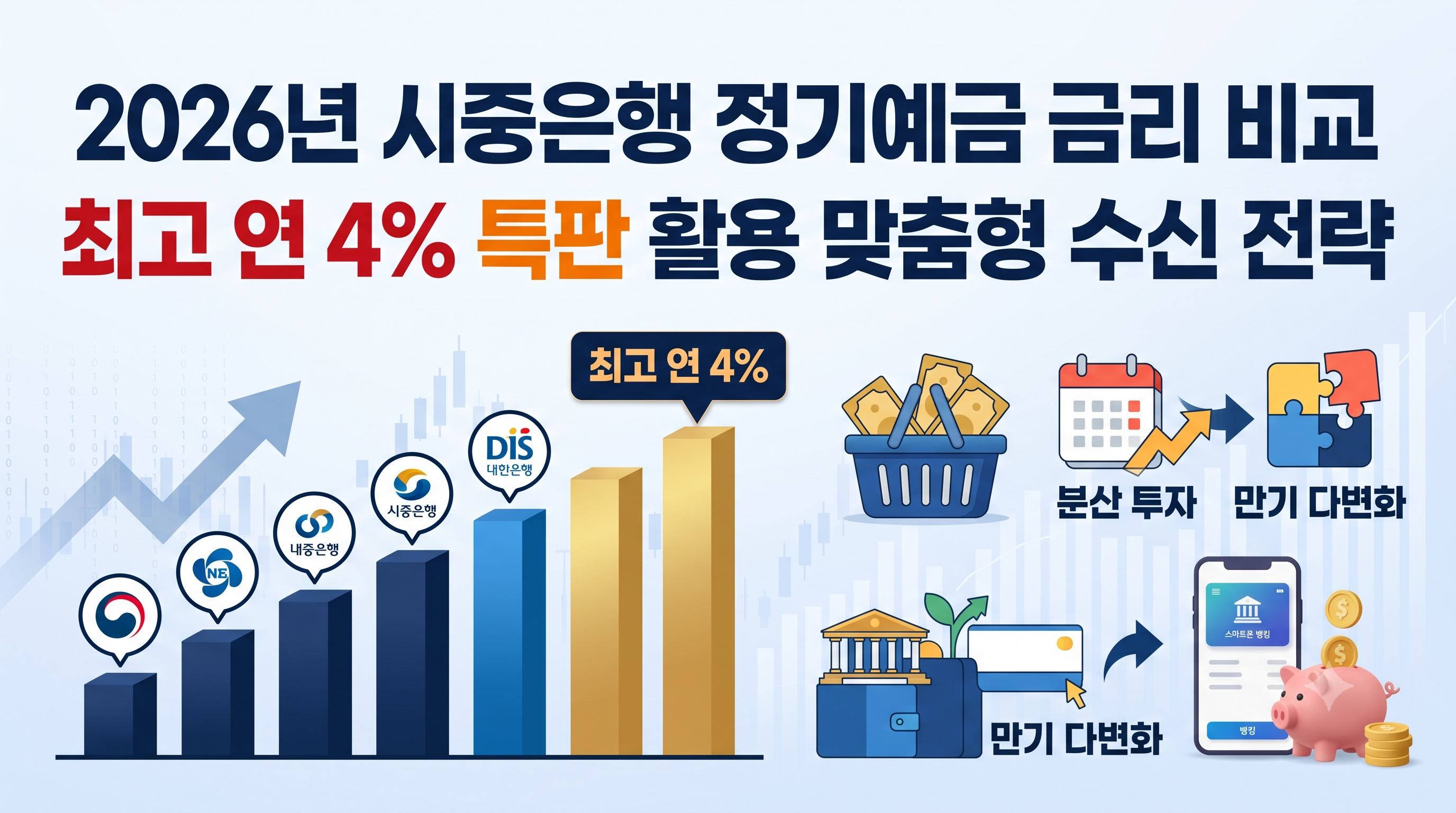 2026년 시중은행 정기예금 금리 비교와 최고 연 4% 특판 활용을 위한 맞춤형 수신 전략