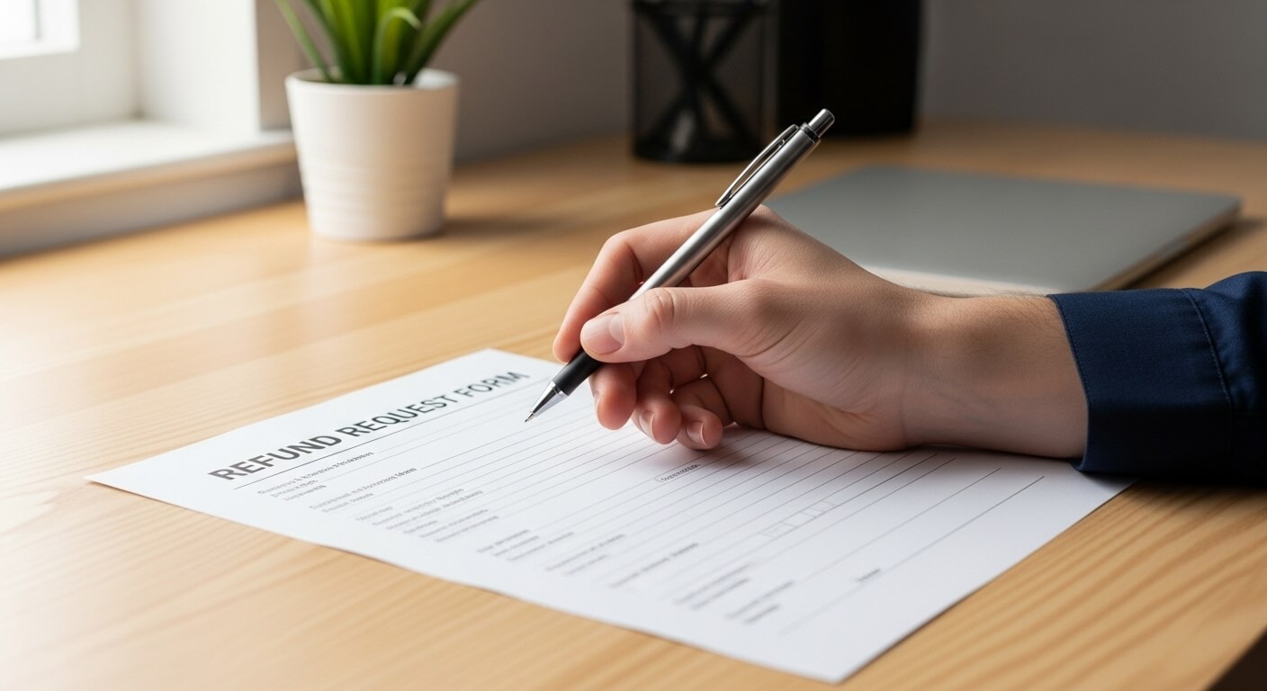 환급 신청서 작성 장면
