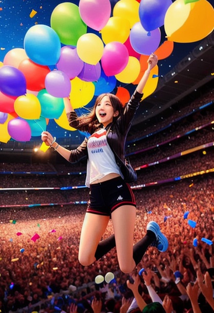 시험을 끝내고 즐겁게 축제를 즐기는 학생들