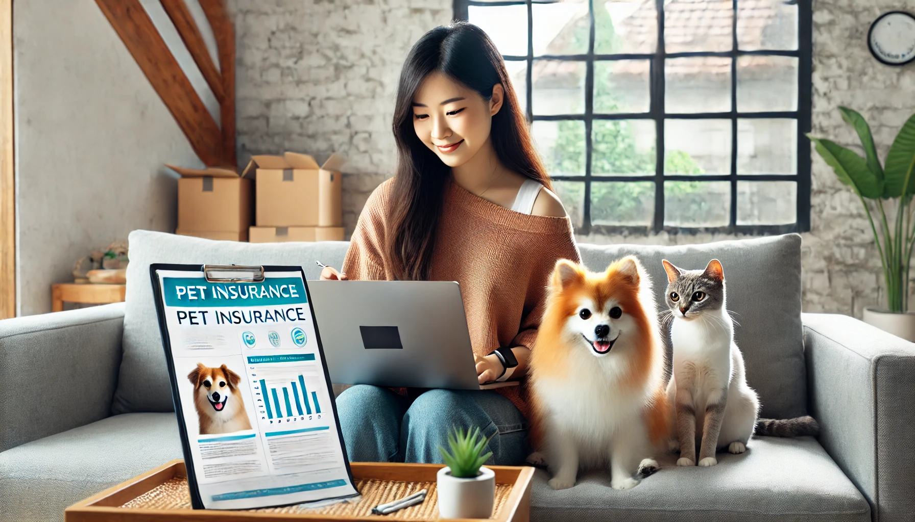 반려동물 보험에 대해 살펴보는 보호자 모습