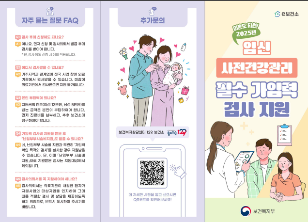 2025년 남여 가임력 검사 지원