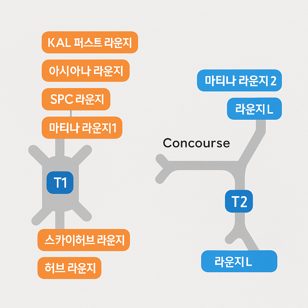 2025년 인천공항 라운지 위치 및 시설 비교 완전 분석