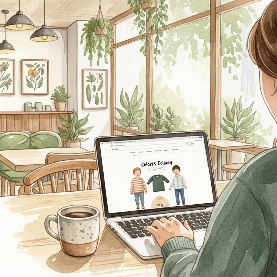 노트북으로 포레포레 사이트를 둘러보는 모습