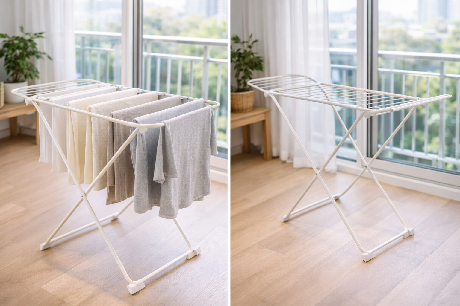 빨래 건조대 냄새가 날 때 점검할 사용과 보관 습관을 설명하는 건조대 이미지