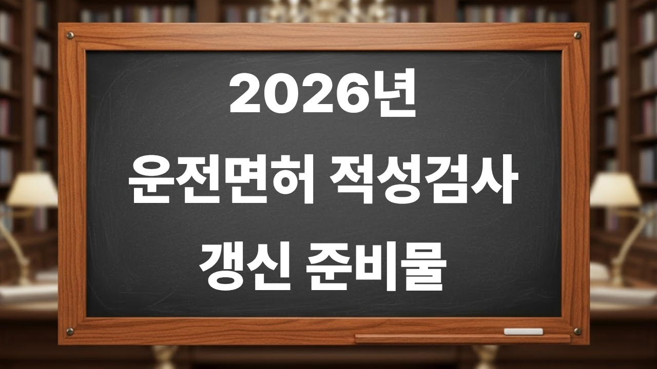 2026년 운전면허 적성검사 갱신 준비물 및 온라인 신청 방법