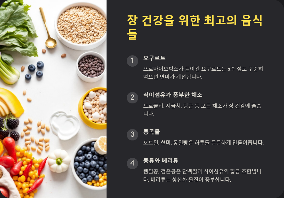 장 건강을 위한 최고의 음식과 피해야 할 음식