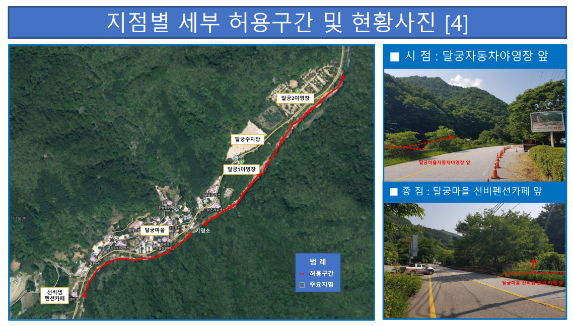 허용구간 달궁야영장