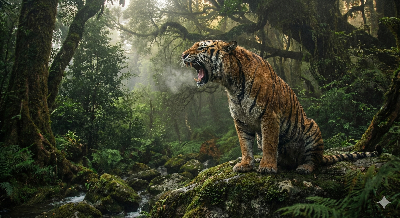 깊은산속에서 *포효하는 호랑이 *이미지