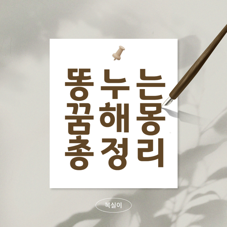 똥-누는-꿈-해몽-총-정리