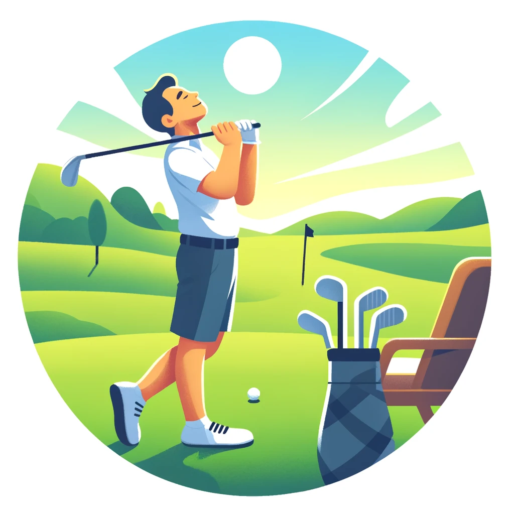 골프로 스트레스 해소하는 모습