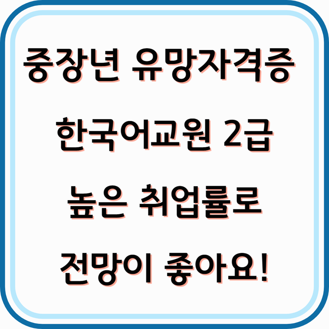 중장년 유망 자격증 한국어교원 2급 자격증-한류열풍으로 전망이 좋아요(+높은 취업률)
