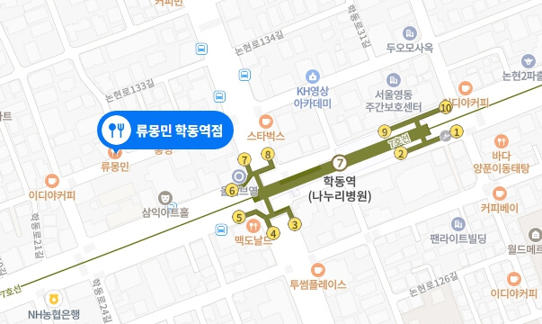 류몽민-닭갈비-지도