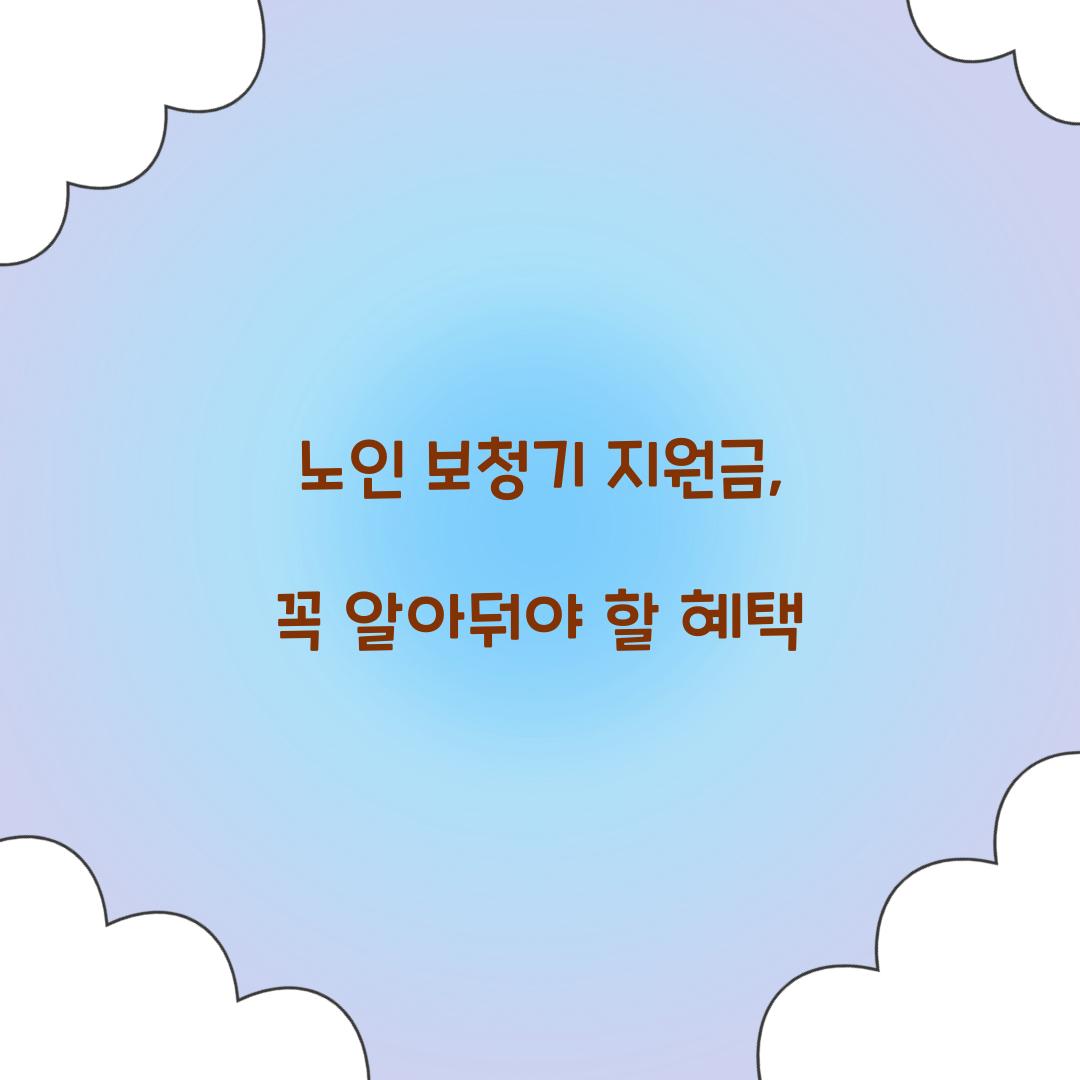 노인 보청기 지원금