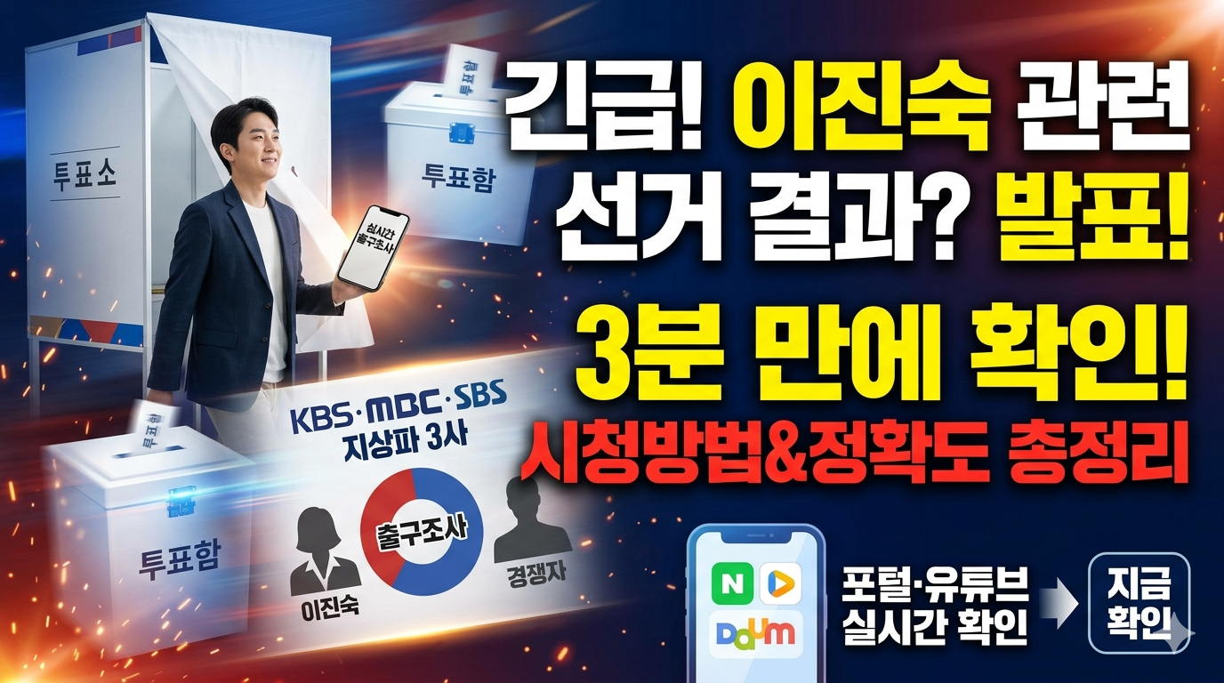 2026 선거 출구조사 결과 확인방법, 실시간 개표방송 보는 곳(지상파 3사+선관위) 관련사진