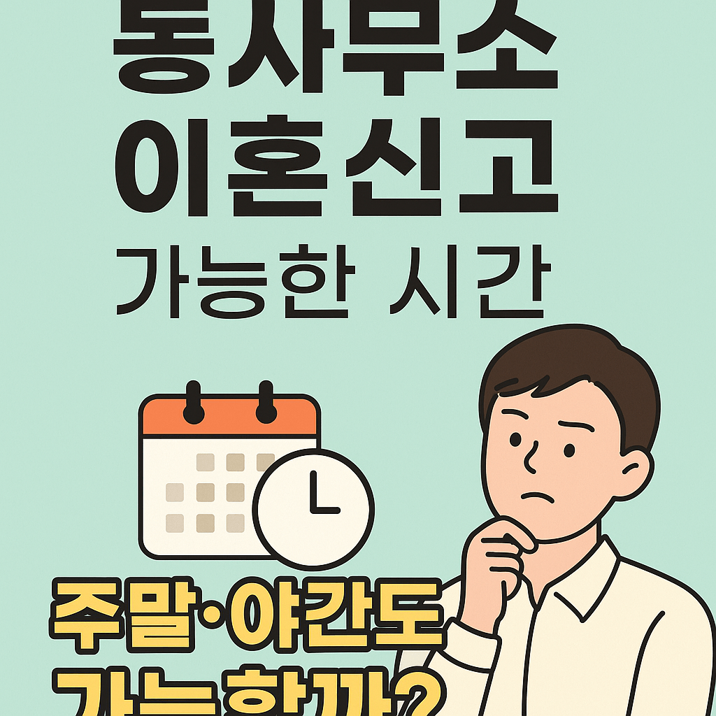 동사무소(행정복지센터) 이혼신고 가능한 시간